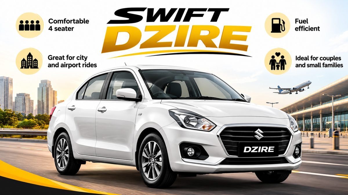 Swift Dzire cab available at Ankur Cab Service, Jorhat